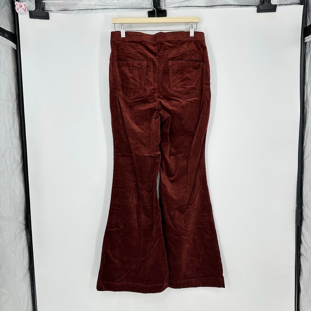 Anthropologie Pilcro Womens 31 Pull On Corduroy Flare Pants Navy Marin 70s Boho - Picture 2 of 14